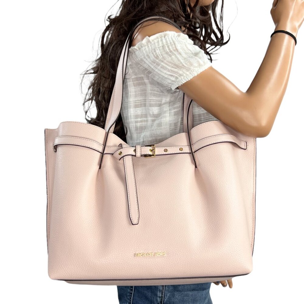 Michael Kors Baby Pink Emilia Leather Tote Bag - New